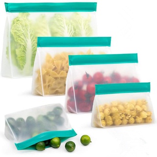 1pc PEVA Leakproof Food Storage Bag Reusable Freezer Bag Top Fruits Kitchen Ziplock