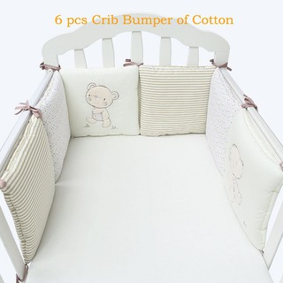Infant Crib Bumper Bed Protector Baby Kids Cotton Cot Nursery bedding 6 pcs (4)