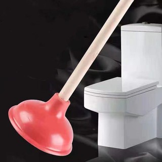 Toilet suction Natural rubber wooden handle toilet suction dredge tool to clear the toilet