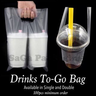 100pcs Drinks To-Go or Take-Out Bags (1)