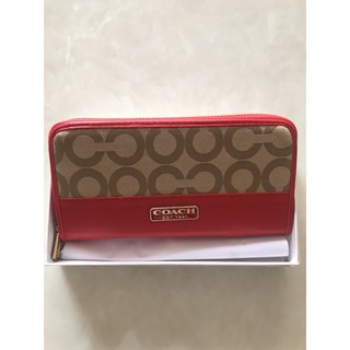 Coach zipper wallet with box