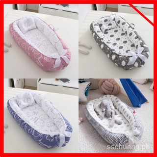 【23 Style】Portable Baby Bed Cotton Baby Bed Set Washable Infant Simulating Bed Detachable Baby Crib Nest Crib Bumper#China Spot# Dy21
