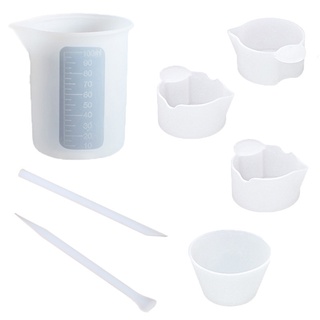 Jm1S 1 Set Nonstick Silicone Measuring Cup Card Slot Cup Dispensing Cup Stirring Rods