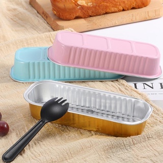 Kitchenware✟[10/20/30/50pcs] - Colored 200ml Mini Loaf Aluminum Baking Pan With Cover Lids