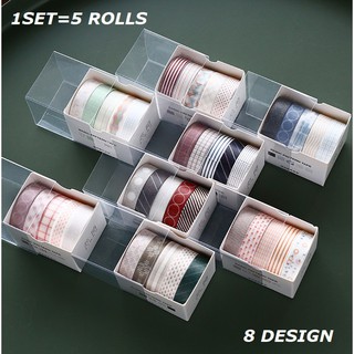 5Rolls/Set Washi Tape Diary Lace DIY Masking Planner Sticker