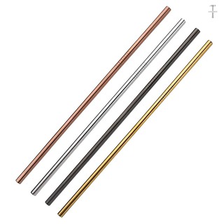 4pcs Multicolor 10.5inch Reusable Drinking Straws Eco-friendly Stainless Steel Straight Straws Random Color
