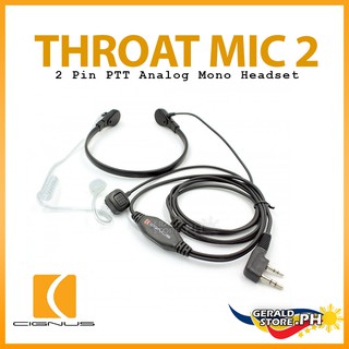 Cignus Throat Microphone 2 Pin K-Type PTT Analog Mono Headset for UV85 UV5R UV86 UV6RA