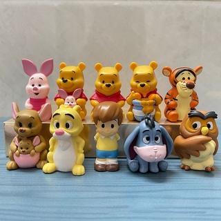 10Pcs/Set Cartoon Winnie the Pooh Family Cute Action Figure Toy Winnie Pooh Piglet Owl Tiger Eeyore