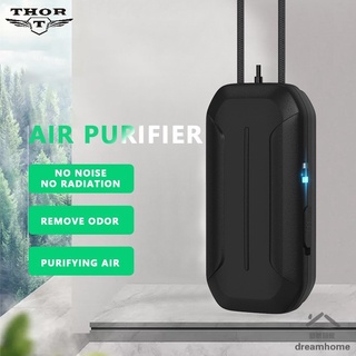 USB Portable Air Purifier, Personal Hanging Necklace with Negative Ion Air Freshener-No Radiation for Adults Kids Black