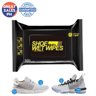 wipes℡✻✢Shoe Wet Wipes For Shoes Cleaning Stains Remover Disposable Quick Wipe 30pcs Portable Shoe C