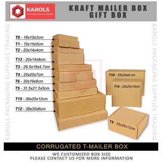 (Karol's) Carton box Corrugated Box Packaging Kraft Brown Kraft Mailer Box Gift Box Die cut Box (1)