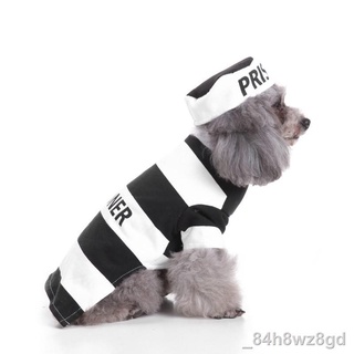 ∏❏✥Pet Dog Clothes Prison Police Pooch Dog Costume With Hat