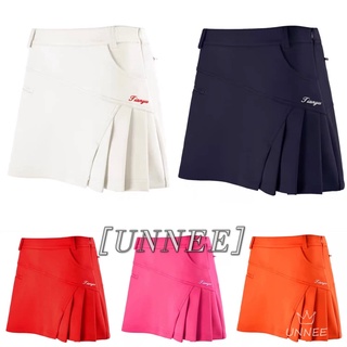 UNNEE#Send belt summer autumn golf skirt summer Korean sports tennis skirt 100 pleats half skirt to prevent naked skirt