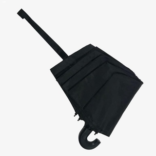 SPORT❅VASHARE 3-Fold Black J-Handle Umbrella Manual Affordable Plain Low Price for Giveaways