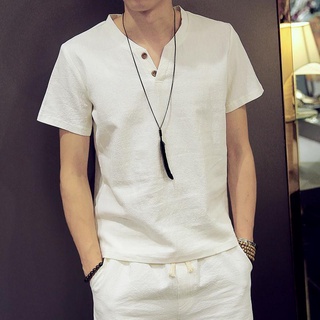 ✎✕◕Linen suit men s loose short-sleeved men s new summer Chinese style youth casual two-piece cotton and linen Tang suit