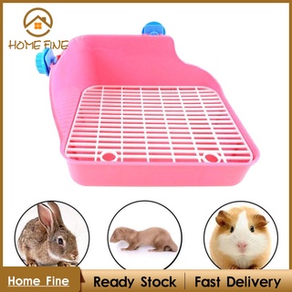 ☊✹№【Home Fine】 Rabbit Toilet Box Tray Pets Hamster Indoor Potty Trainer Guinea Pig Pink