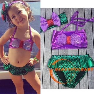 ABB-Toddler Kids Baby Girls Swimwear Tops + Briefs Suit