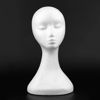 [eh] Long Women Female Mannequin Head Model Bubble Wig Hat Display Mannequin Head