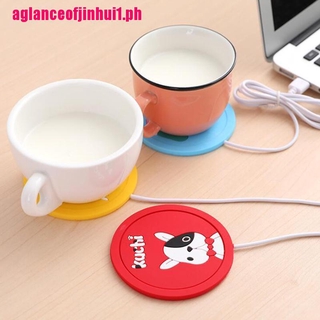 {AG}USB Cartoon Milk Tea Coffee Mug Hot Beverage Cup Warmer Electric Heating Coaster