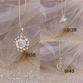 ☄◇✈【YH】18k rose gold plated Crystal pendant necklace (1)