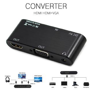 HDMI To HDMI VGA Converter Audio Female Display Port Cable Splitter Adapter For Computer Projector TV Monitor (1)