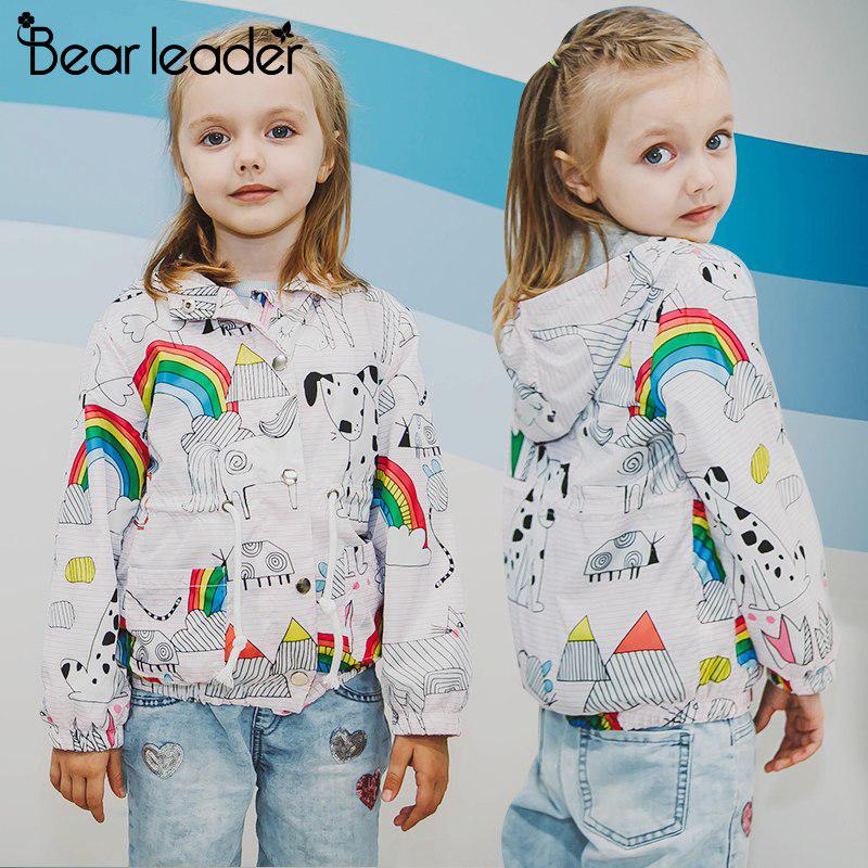 Bear Leader Girls Coats and Jackets Cartoon Print Outerwear Hooded (2)