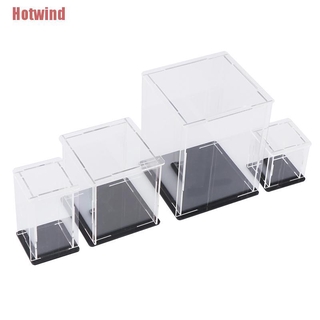 HW Acrylic Display Case Self-Assembly Clear Cube Box UV Dustproof Toy Protection