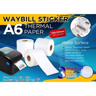 A6 Thermal Sticker Paper Waybill Matte 350pcs/Roll