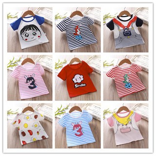 Ready Stock Baby Clothing Boy Girl T-shirt Shirts Short Slevees 100% Cotton Cartoon Budak Nasa Baju