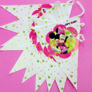 Minnie mouse theme party flags banderitas