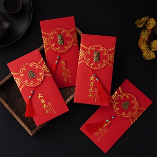 10pcs Chinese New Year Red Packet Gold Foil Ox New Year Gift Red Envelope Red Packet Wedding Wallet Lucky Hard