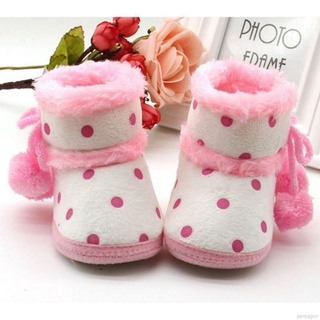 ▪Newborn Baby Girls Floral Print Baby Shoes Cotton Fleece Snow Boots Winter Soft Bottom Warm Boot Sh