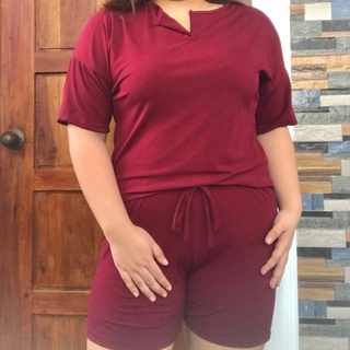 Plus Size Loungewear - Abby Coordinates Top and Short Terno by Shapes and Curves