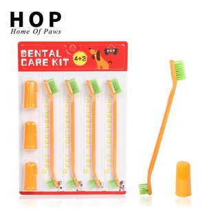 Pet Supplies Toothbrush Set Silicone Finger Toothbrush Double-Headed Toothbrush Dog Oral Cleaning To