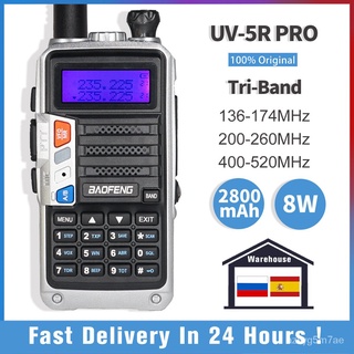 Baofeng Walkie-talkie UV-5R Pro Tri-Band Two Way Radio 220-260MHz Ham Radio VHFUHF FM Transceiver Ba