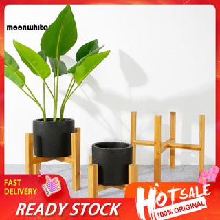 ☪ZS☪Wood Flower Pot Bonsai Rack Holder Home Garden Indoor Display Plant Stand Shelf