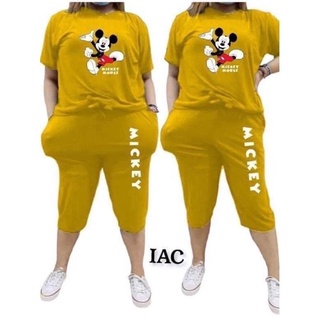 Playsuits & Overalls♝PLUS SIZE (up to 5XL) Mickey Mouse Terno Tshirt & Tokong
