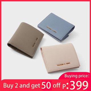 Singapore Cnk Charles and Keith2021 new folding simple wallet card storage multifunctional wallet card holder