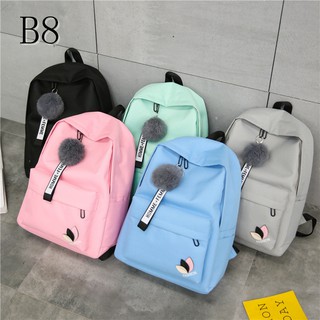 Women bags Fashion Korean Large Backpack Bag Waterproof Canvas bag School Bag Candy color Bags B8#