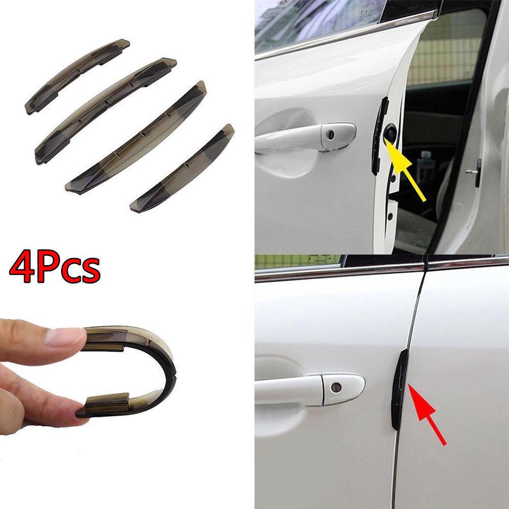 4pc Car Door Edge Anti-Scratch Guards Bumper Protector Strip