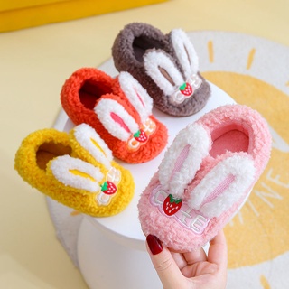 baby cotton slippers winter boys and girls parent-child plush anti slip warm children's large, medium and small children's bag heel children's cotton shoes