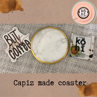 Capiz made coaster with metallic gold lining by crafted kohi