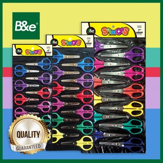 bnesos Stationary School Supplies B&e Handbag Student Scissor 4" 5" 7" Scissors (12Pcs Price)
