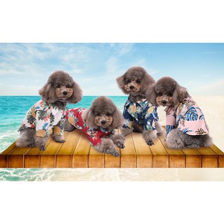 Hawaiian Dog Shirt, Pet Dog T-Shirt, Pet Dog Lapel T-Shirts, Summer Hawaii Style Dog Shirt