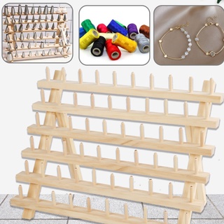 SC Foldable Wooden Thread Holder 30/80/120 Spools Sewing Embroidery Thread Rack