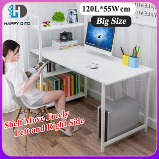 Computer Study Table Wood and Metal Gaming Table Desk with Shelf for Home Office 120*55 CM Big size