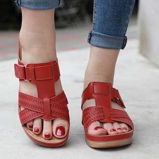 2021 Summer Women Premium Orthopedic Open Toe Sandals Vintage Anti-slip Breathable Leather Casual Fe (1)
