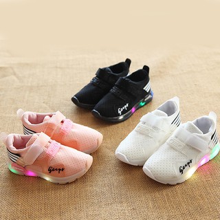 Kids Shoes Sports Material Breathable Soft with LED Lights