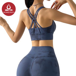 MOVING PEACH Women Sports bra Tie-dye High-strength Shockproof Yoga Underwear BBT