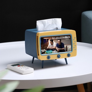 tissue boxNew TV Tissue Box Desktop Paper Holder Dispenser Storage Napkin Case Organizer with Mobile
